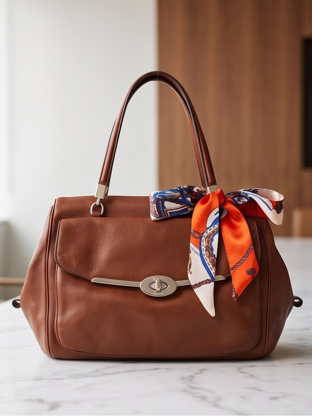 Coach Madison Madeline Brown Leather Satchel